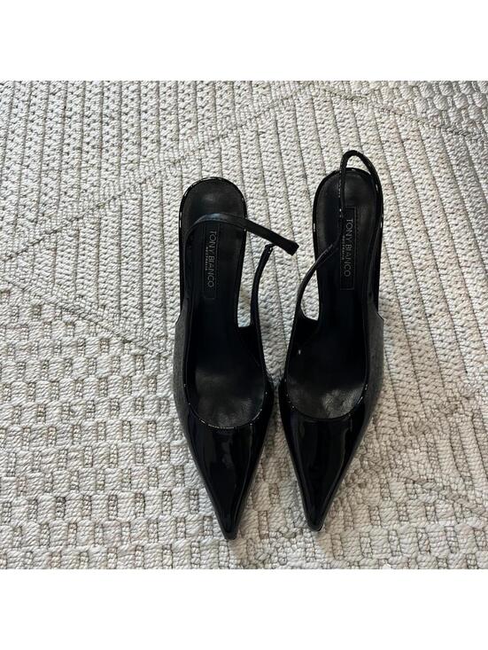 Tony Bianco Charlotte Slingback Pump in Black Patent - Picture 3 of 6